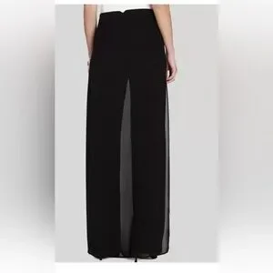 BCBGMaxAzria Black Sheer Panel Maxi Skirt